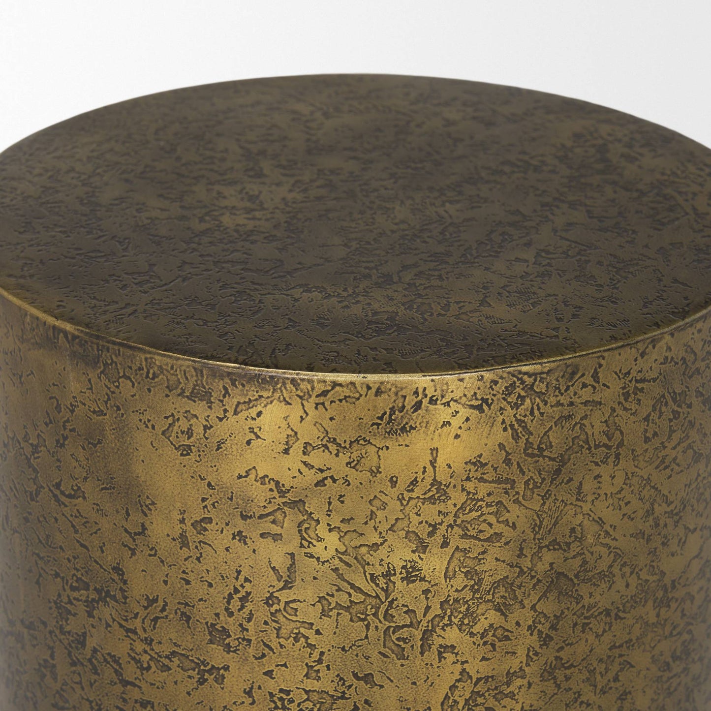 Rosh Aluminum Gold Round Accent Table