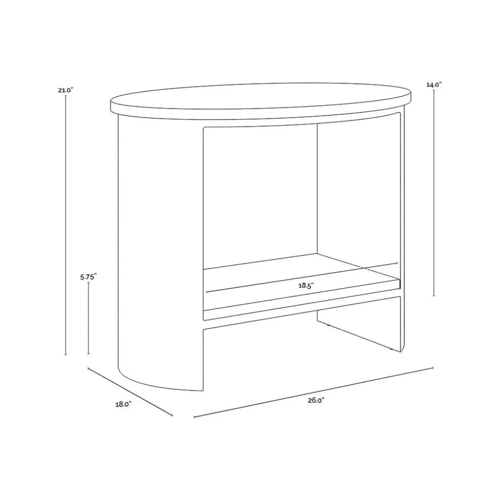 Roshni Side Table Travertine Top & Gold Base - LOOMLAN - SUNPAN - Side Tables