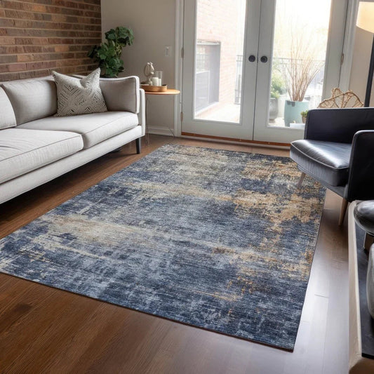 Roumiya Blue Washable Indoor - Outdoor Rug - LOOMLAN - LOOMLAN Rugs - Outdoor Rugs