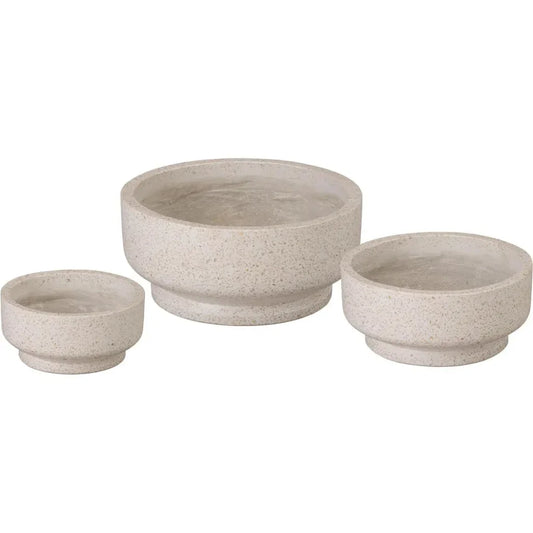 Round Yellow Terrazzo Bowl Planter - LOOMLAN - Planters