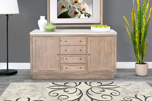 Rowan Four Drawers Wood Sideboard