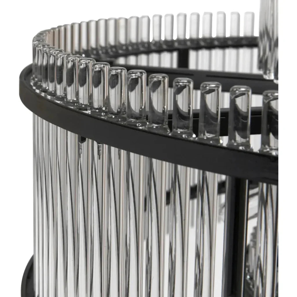 Rowan Steel and Glass Chandelier - LOOMLAN - Noir - Chandeliers