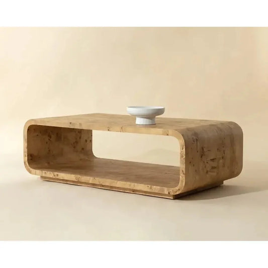 Rowena Wooden Brown Rectangular Coffee Table - LOOMLAN - SUNPAN - Coffee Tables