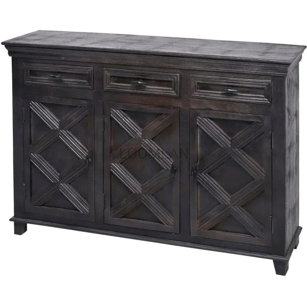 Black Farmhouse Wood Credenza With Drawers - LOOMLAN - LOOMLAN - Sideboards