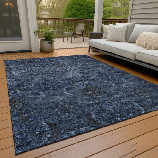 Rustica Blue Washable Indoor-Outdoor Rug-Outdoor Rugs-LOOMLAN Rugs-LOOMLAN