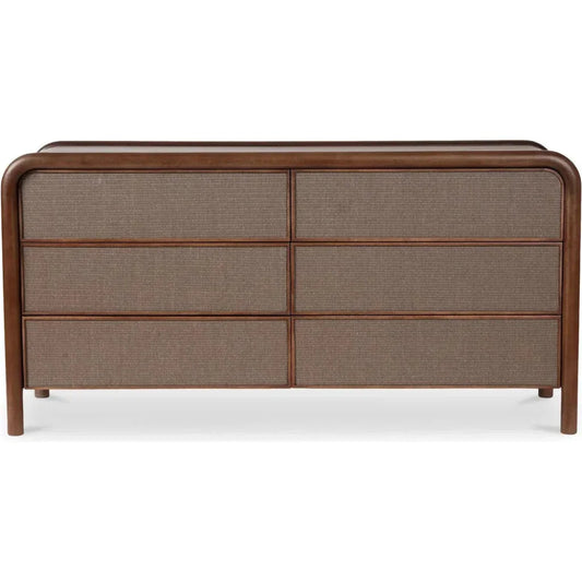 Rye Wood Warm Brown 6 Drawer Dresser - LOOMLAN - Moe's Home - Dressers