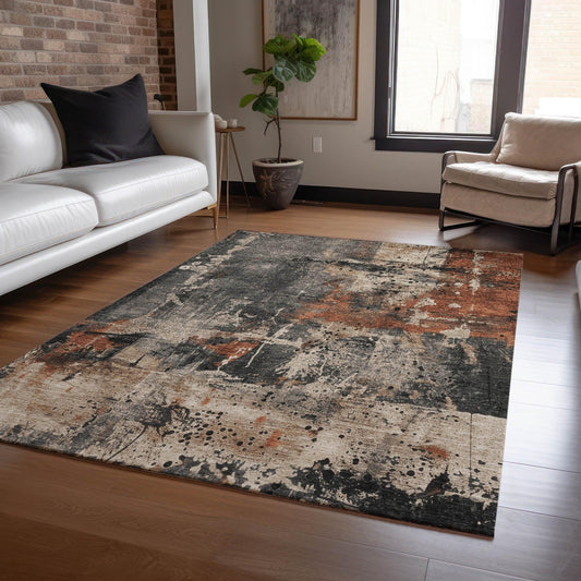 Saelien Brown Washable Indoor-Outdoor Rug