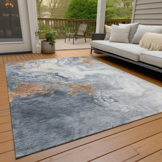 Saelira Gray Washable Indoor-Outdoor Rug