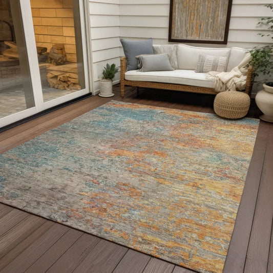 Safina Teal Washable Indoor - Outdoor Rug - LOOMLAN - LOOMLAN Rugs - Outdoor Rugs