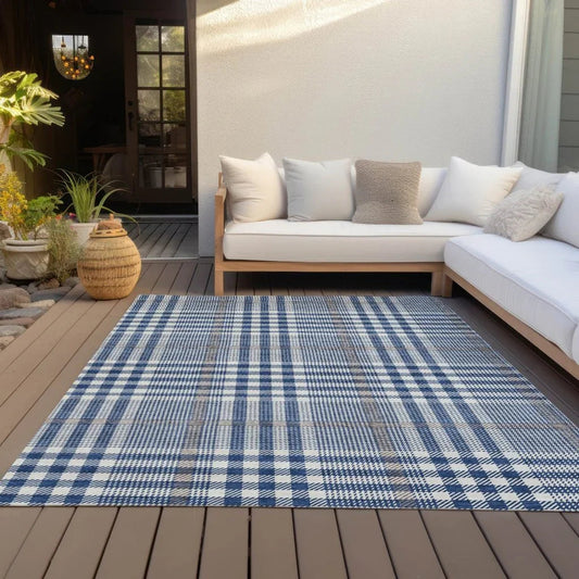 Samira Blue Washable Indoor-Outdoor Rug-Outdoor Rugs-LOOMLAN Rugs-LOOMLAN