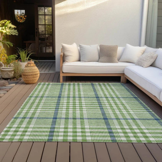 Samira Green Washable Indoor-Outdoor Rug-Outdoor Rugs-LOOMLAN Rugs-LOOMLAN