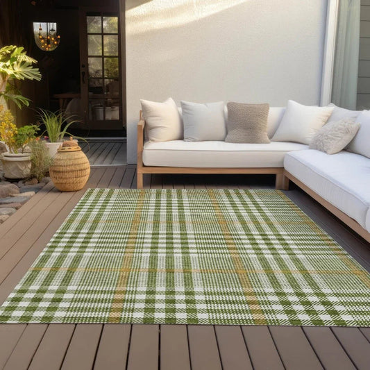 Samira Olive Washable Indoor-Outdoor Rug-Outdoor Rugs-LOOMLAN Rugs-LOOMLAN