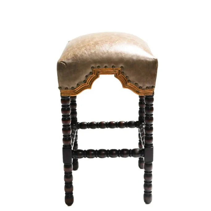 San Marco Handcrafted Leather Barstool - LOOMLAN - Peninsula Home - Poufs and Stools