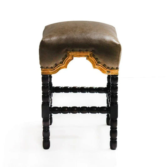 San Marco Handcrafted Leather Counter Stool - LOOMLAN - Peninsula Home - Poufs and Stools