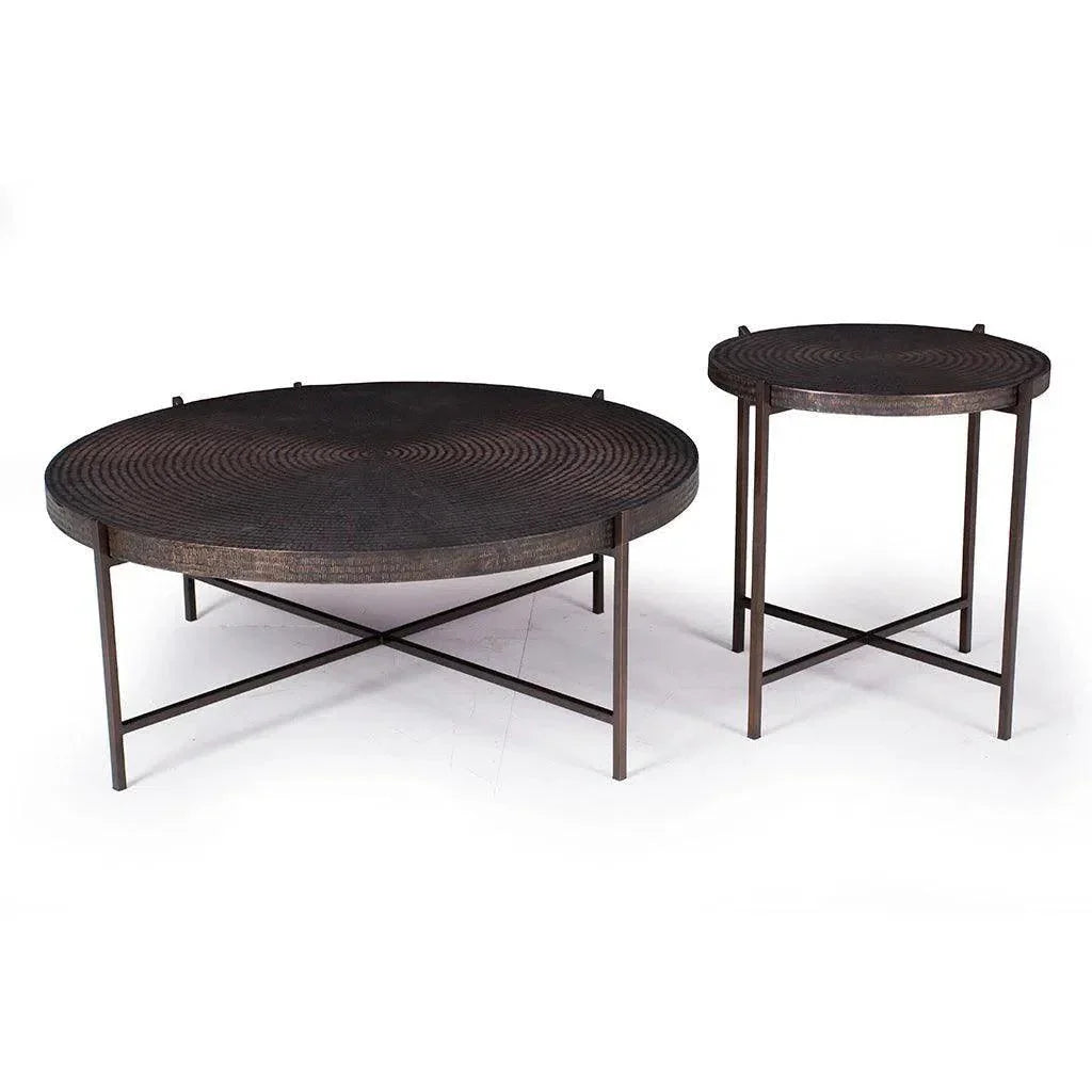 Sanskrit Bronze Plated Steel Round Coffee Table - LOOMLAN - Urbia - Coffee Tables