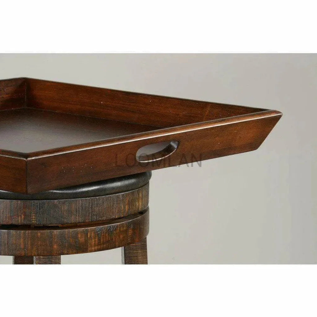 Santa Fe Dark Brown Finish Ottoman Tray - LOOMLAN - Sunny D - Trays