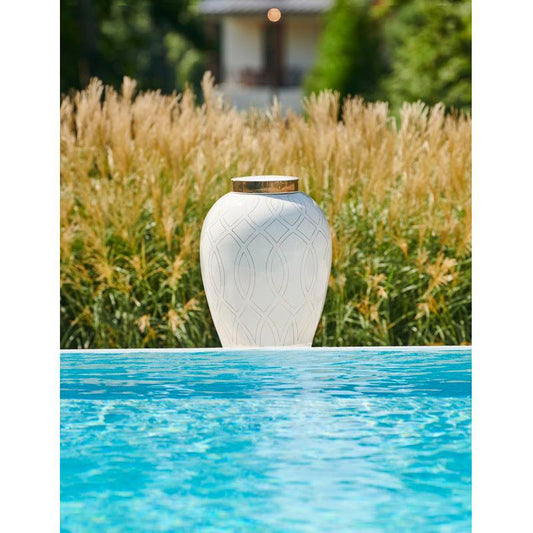 Sarah Ginger Gold Patterned Jar - LOOMLAN - Chelsea House - Vases & Jars