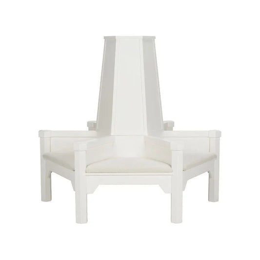 Saratoga High Central Pillar White Settee - LOOMLAN - Chelsea House - Bedroom Benches