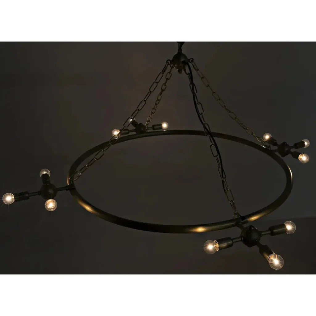 Sasha Metal Chandelier With Brass Finish - LOOMLAN - Noir - Chandeliers