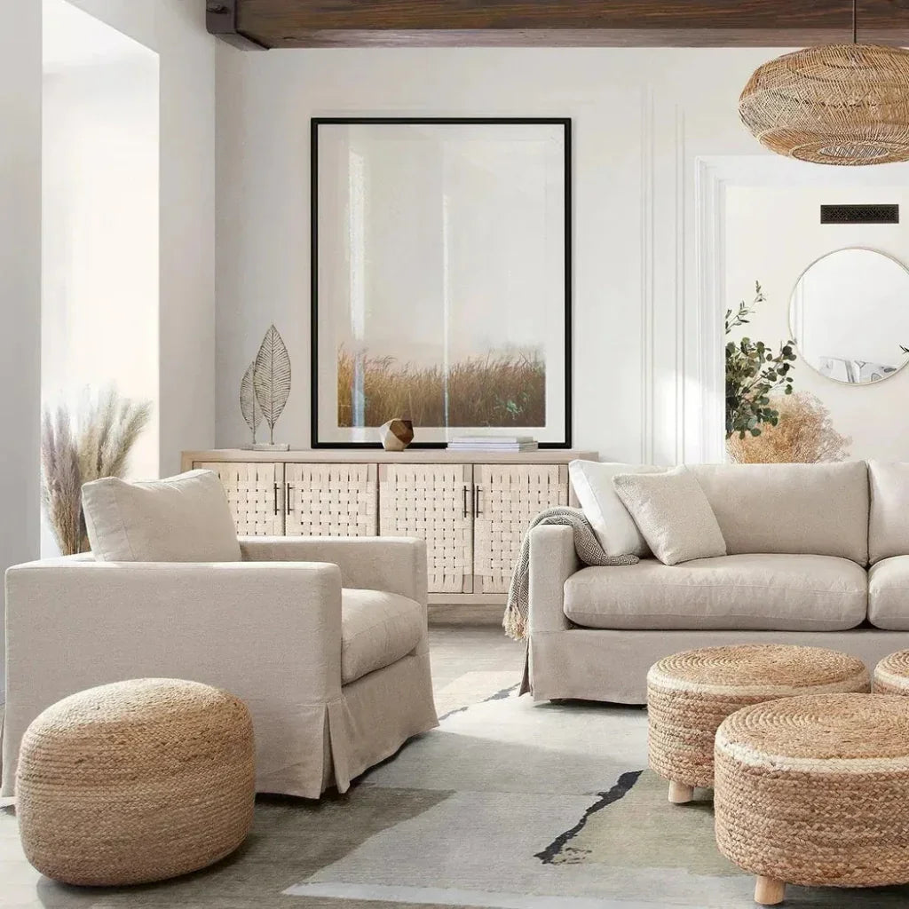 Savannah Slip - Cover Chair Sand Natural Linen - LOOMLAN - Diamond Sofa - Sofas & Loveseats