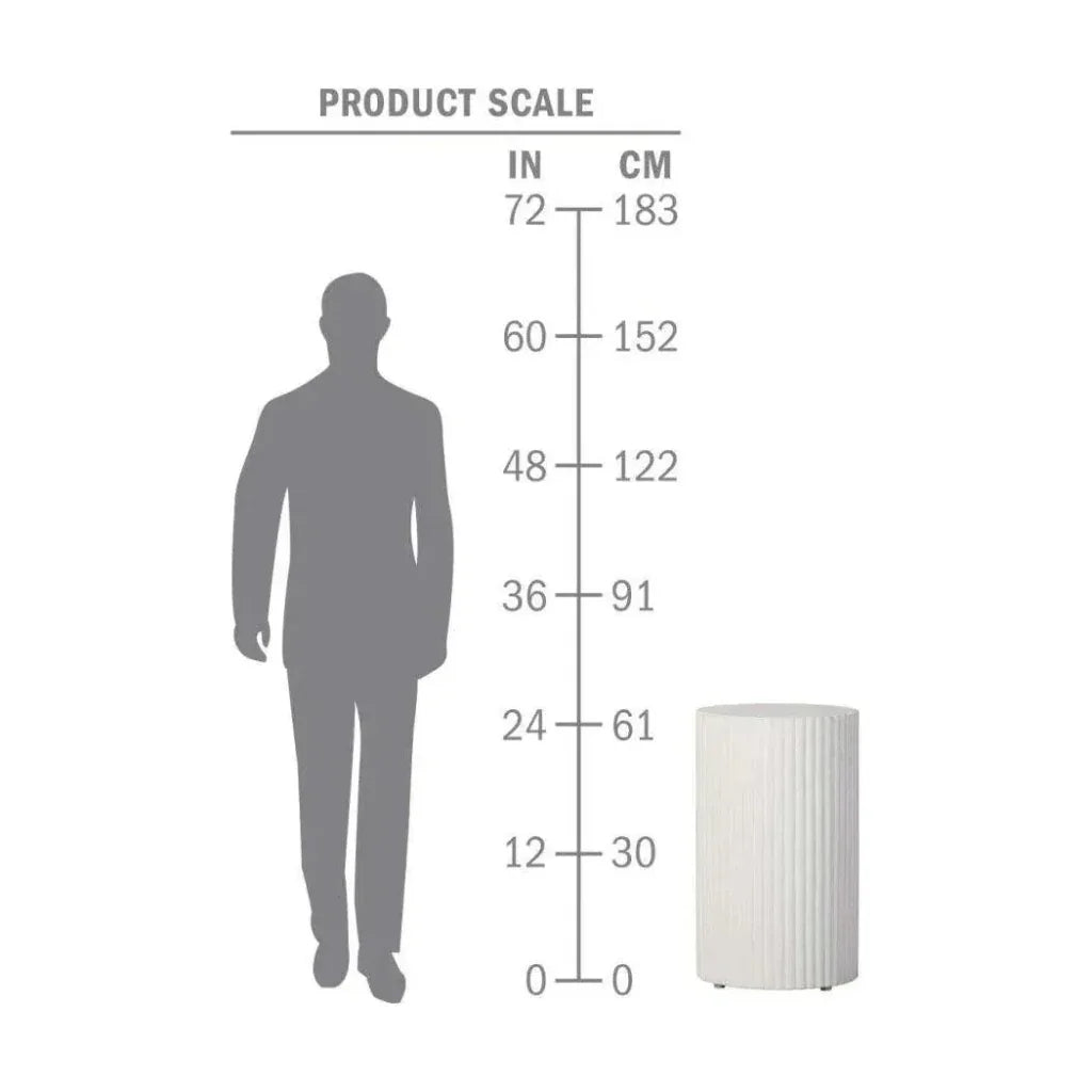 Scallop Accent Table Tall - Grey Outdoor End Table - LOOMLAN - Seasonal Living - Outdoor Side Tables