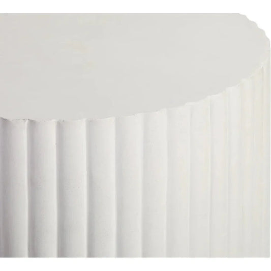 Scallop Accent Table Tall - White Outdoor End Table - LOOMLAN - Seasonal Living - Outdoor Side Tables