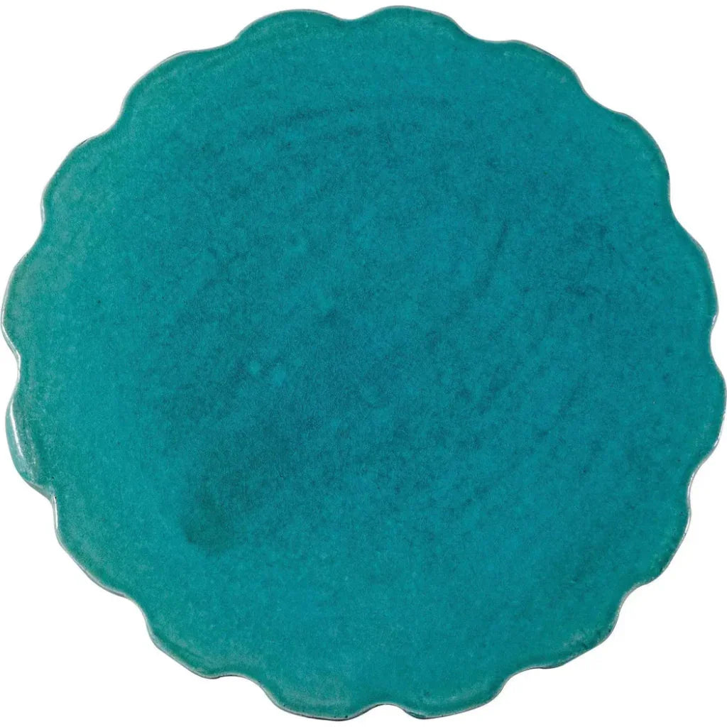 Scallop Stool - Aquamarine Outdoor Stool - LOOMLAN - Seasonal Living - Outdoor Side Tables