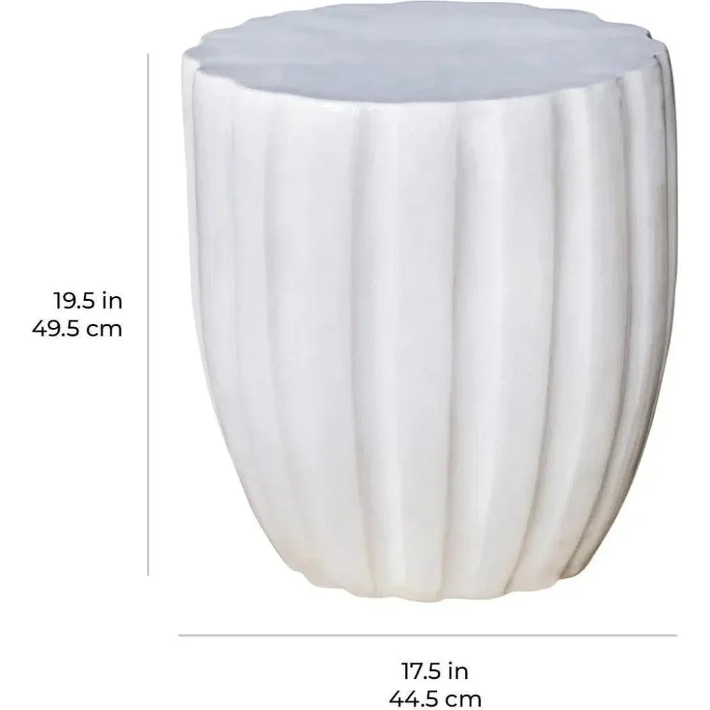 Scallop Stool - Navy Blue Outdoor Stool - LOOMLAN - Seasonal Living - Outdoor Side Tables