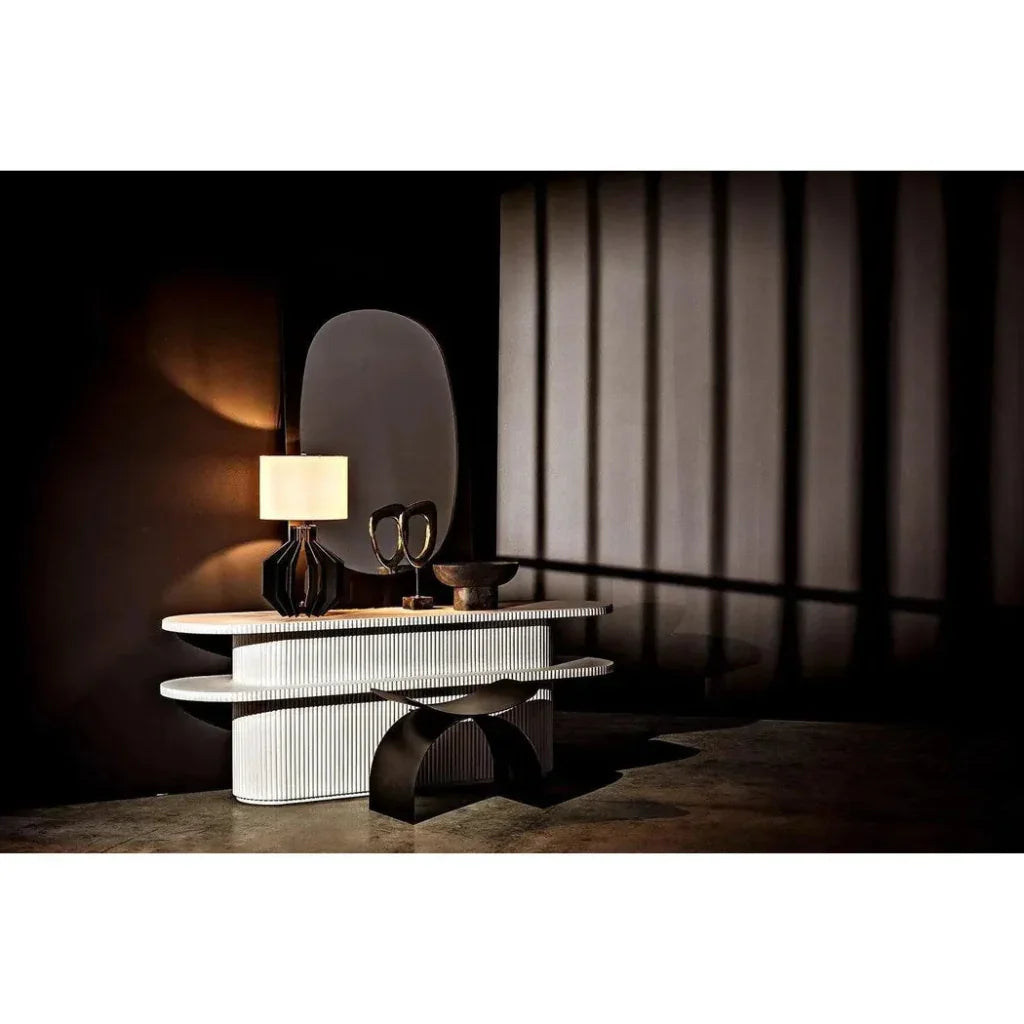 Sculpture A with Metal Alloy and Marble Base - LOOMLAN - Noir - Statues & Sculptures