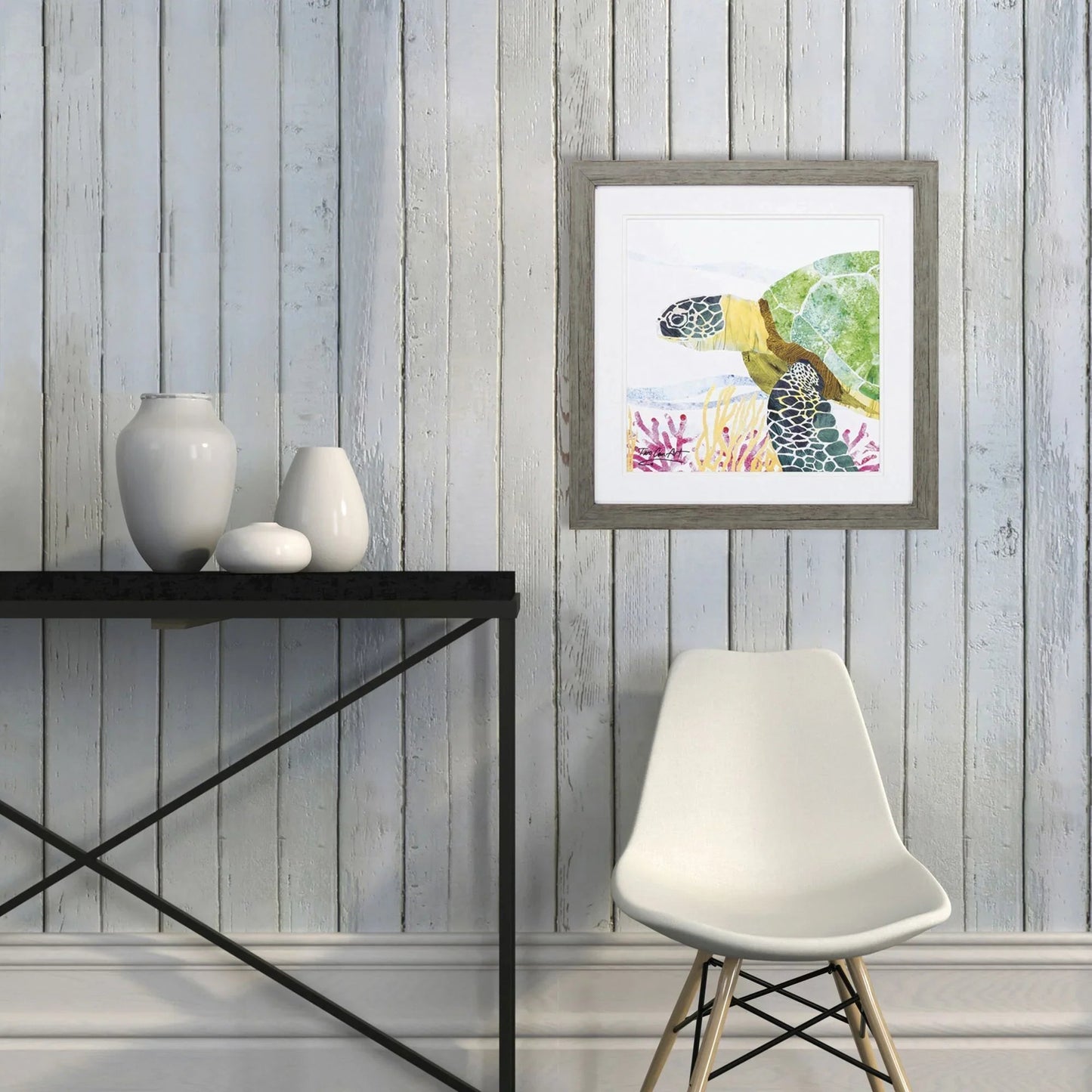 Sea Creature Yellow Framed Wall Art