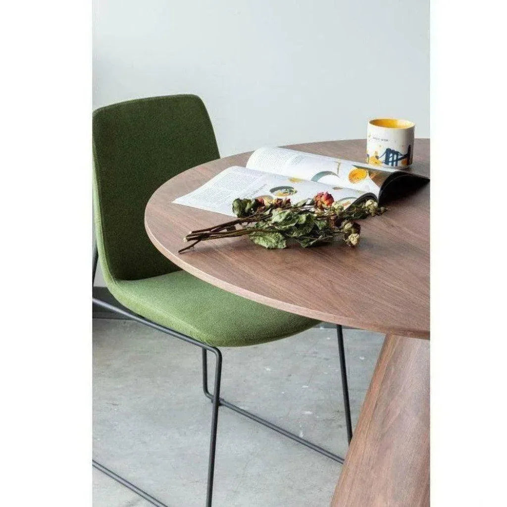 Semi Gloss Brown Round Dining Table Seats 6-Dining Tables-Moe's Home-LOOMLAN