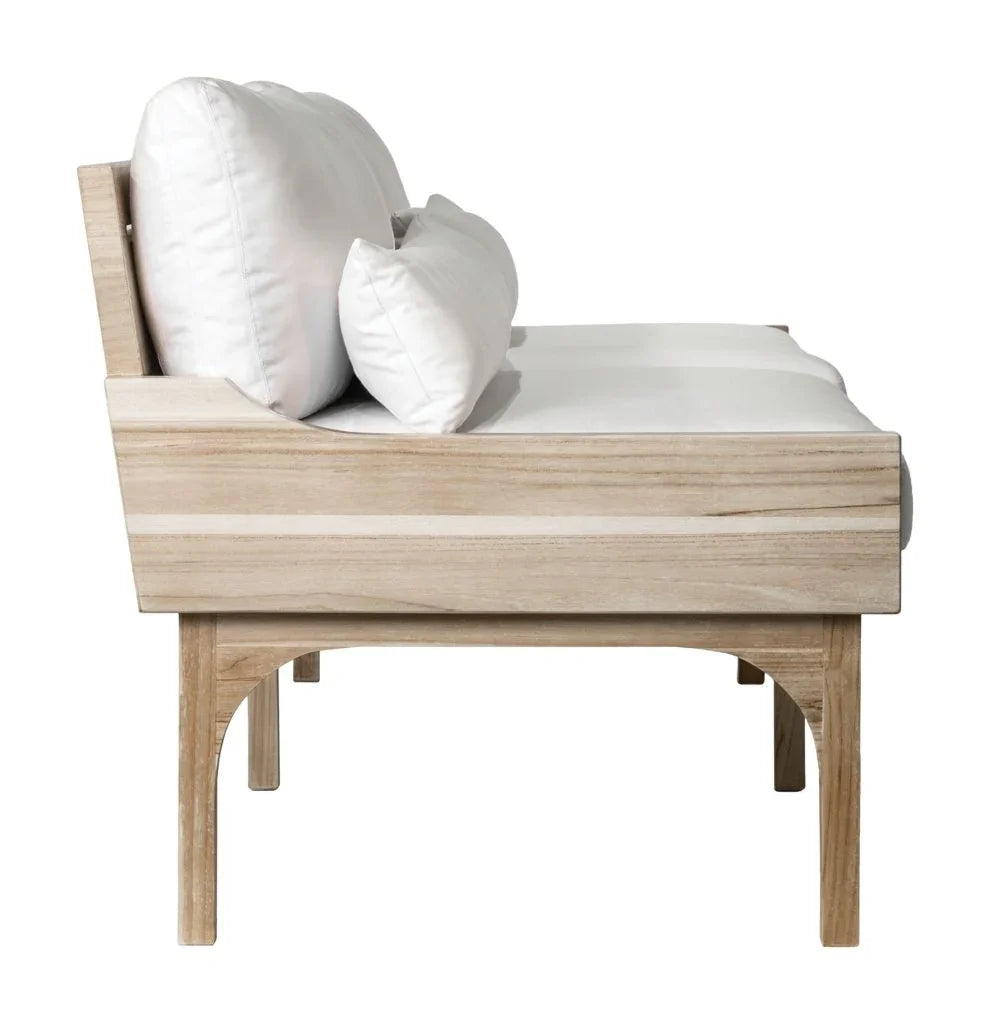 Serenique Sun Bleached Teak Patio 3 - Seat Sofa - LOOMLAN - Seasonal Living - Outdoor Sofas & Loveseats