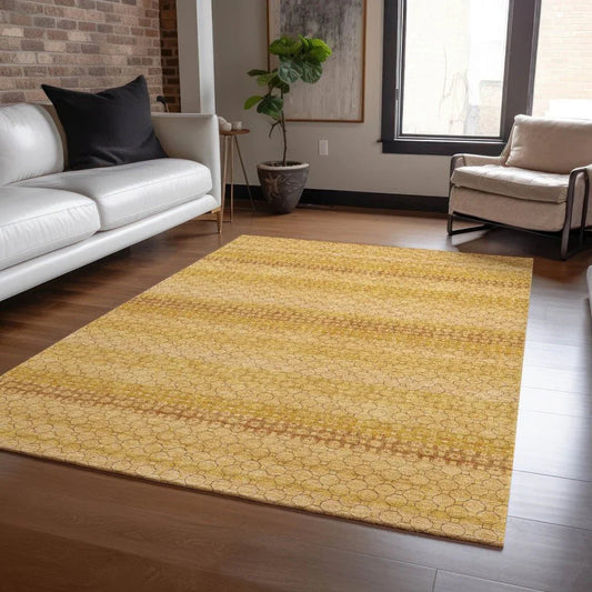 Serenith Gold Washable Indoor - Outdoor Rug - LOOMLAN - LOOMLAN Rugs - Outdoor Rugs