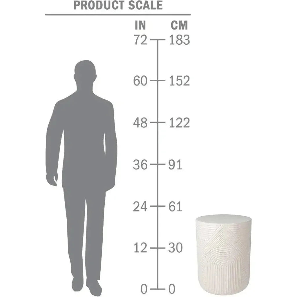 Serenity Side Table 14" - White Outdoor Accent Table - LOOMLAN - Seasonal Living - Outdoor Side Tables