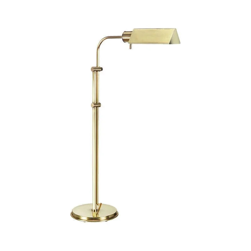 Seymour Golden Reading Adjustable Floor Lamp-Floor Lamps-Wildwood-LOOMLAN