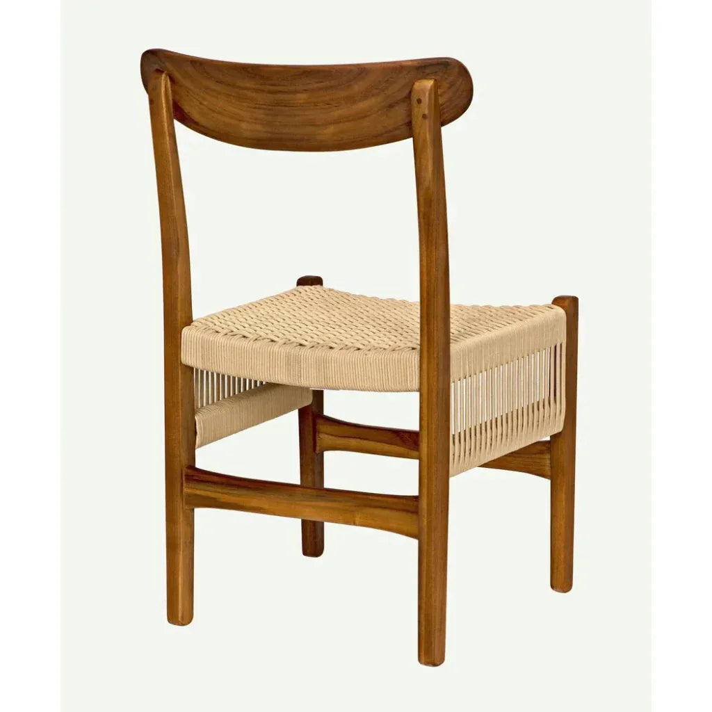 Shagira Chair, Teak with Woven Rope - LOOMLAN - Noir - Dining Chairs