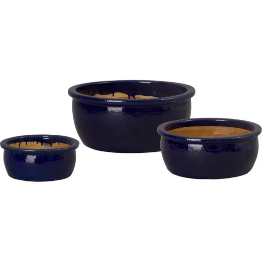 Shallow Round Ceramic Lip Planter - LOOMLAN - Emissary - Planters