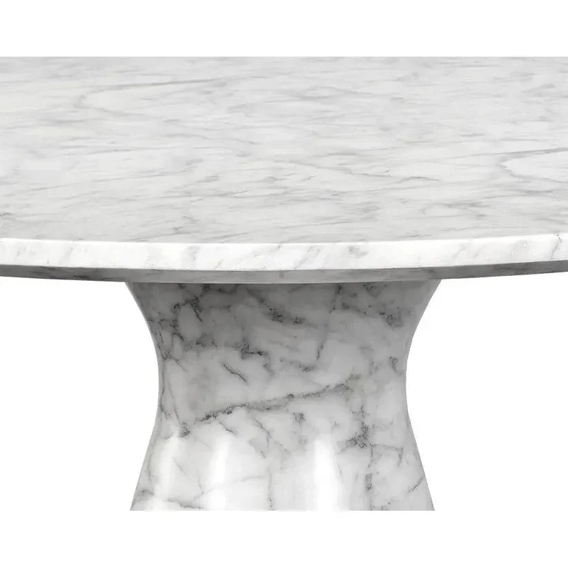 Shelburne Dining Table Marble Look White 47" Outdoor-Outdoor Dining Tables-SUNPAN-LOOMLAN