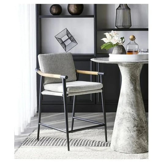 Shelburne Grey Marble Look Outdoor Counter Table-Outdoor Counter Tables-SUNPAN-LOOMLAN