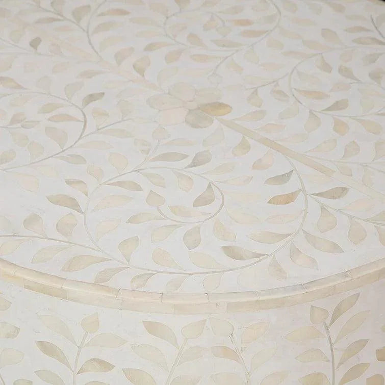 Shell Marvelous White Round End Table - LOOMLAN - Side Tables