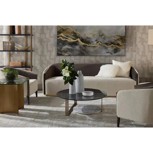 Sheva Sofa - Modern Comfort With Gold Base - LOOMLAN - SUNPAN - Sofas & Loveseats