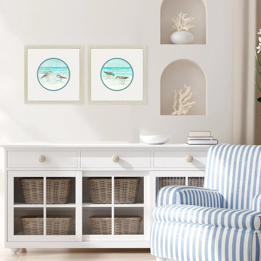 Shoreline Duo Blue Framed Wall Art 2PC