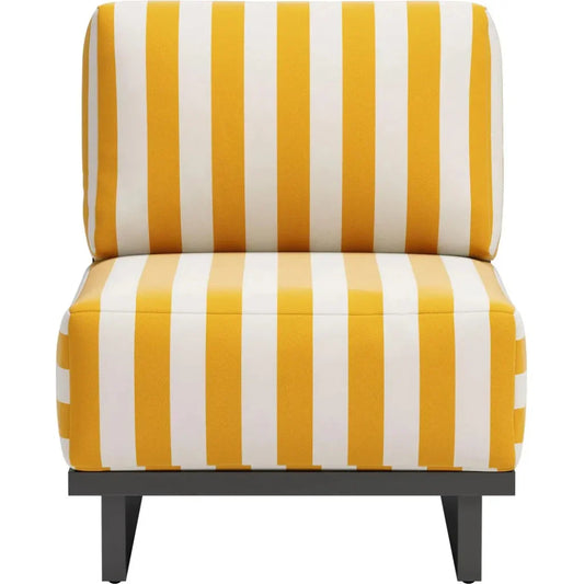 Shoreline Yellow & Black Accent Chair-Outdoor Accent Chairs-Zuo Modern-LOOMLAN
