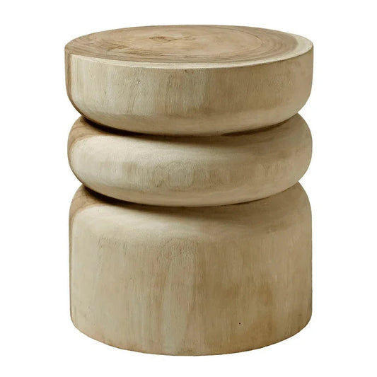 Siera Natural Suar Wooden Outdoor Stool-Garden Stools-Artesia-LOOMLAN