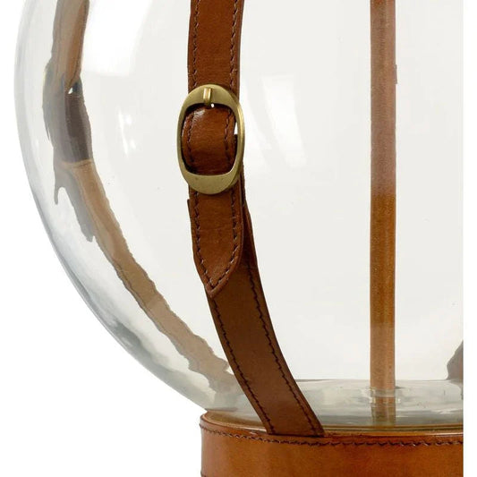 Sierra Chestnut Leather Straps Brass Accents Table Lamp - LOOMLAN - Chelsea House - Table Lamps