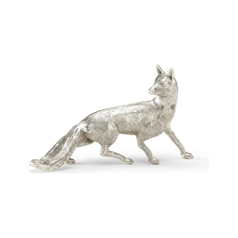 Silver Fox Nature Accent Sculpture - LOOMLAN - Wildwood - Statues & Sculptures