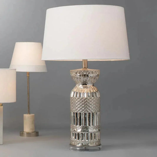 Silver Glass Acrylic Isla Table Lamp - LOOMLAN - Jamie Young - Table Lamps