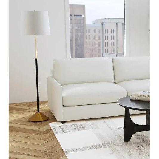 Sindi Metal Black and Gold Floor Lamp-Floor Lamps-Bassett Mirror-LOOMLAN