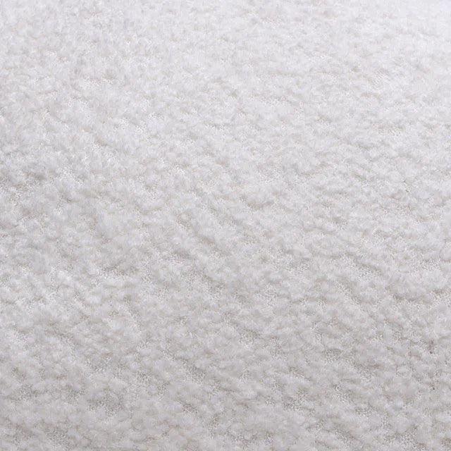 Single 14" Round Accent Pillow White Faux Shearling - LOOMLAN - Diamond Sofa - Throw Pillows