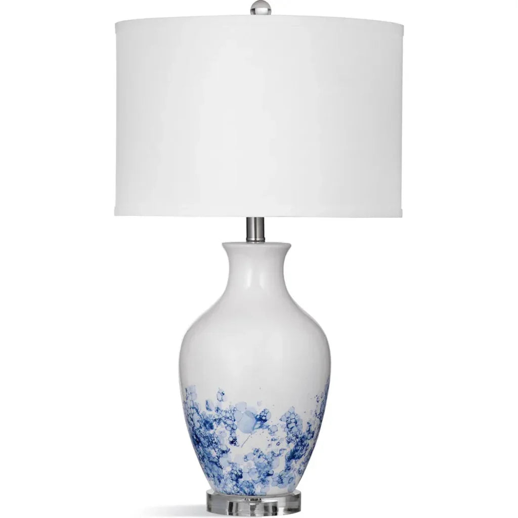 Sirius Ceramic and Crystal White Table Lamp - LOOMLAN - Bassett Mirror - Table Lamps